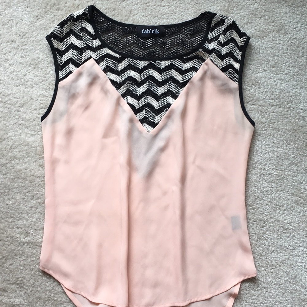 5/$20 Fab’rik Crocheted  Neckline Top